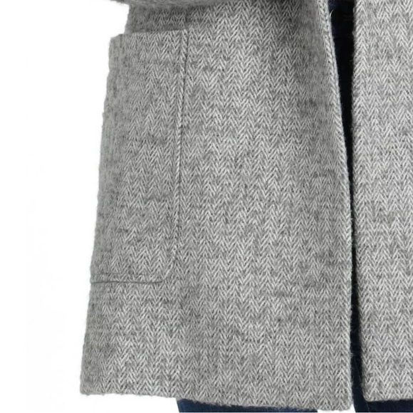 NWOT Avec Les Filles Herringbone Wool Blend Gray Cocoon Coat MSRP$199 - Picture 7 of 16